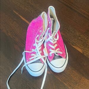 Converse Pink Glitter High-Top Sneakers